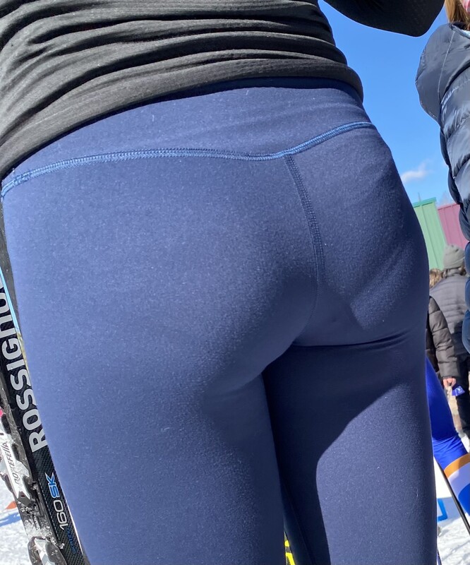 skiers in spandex